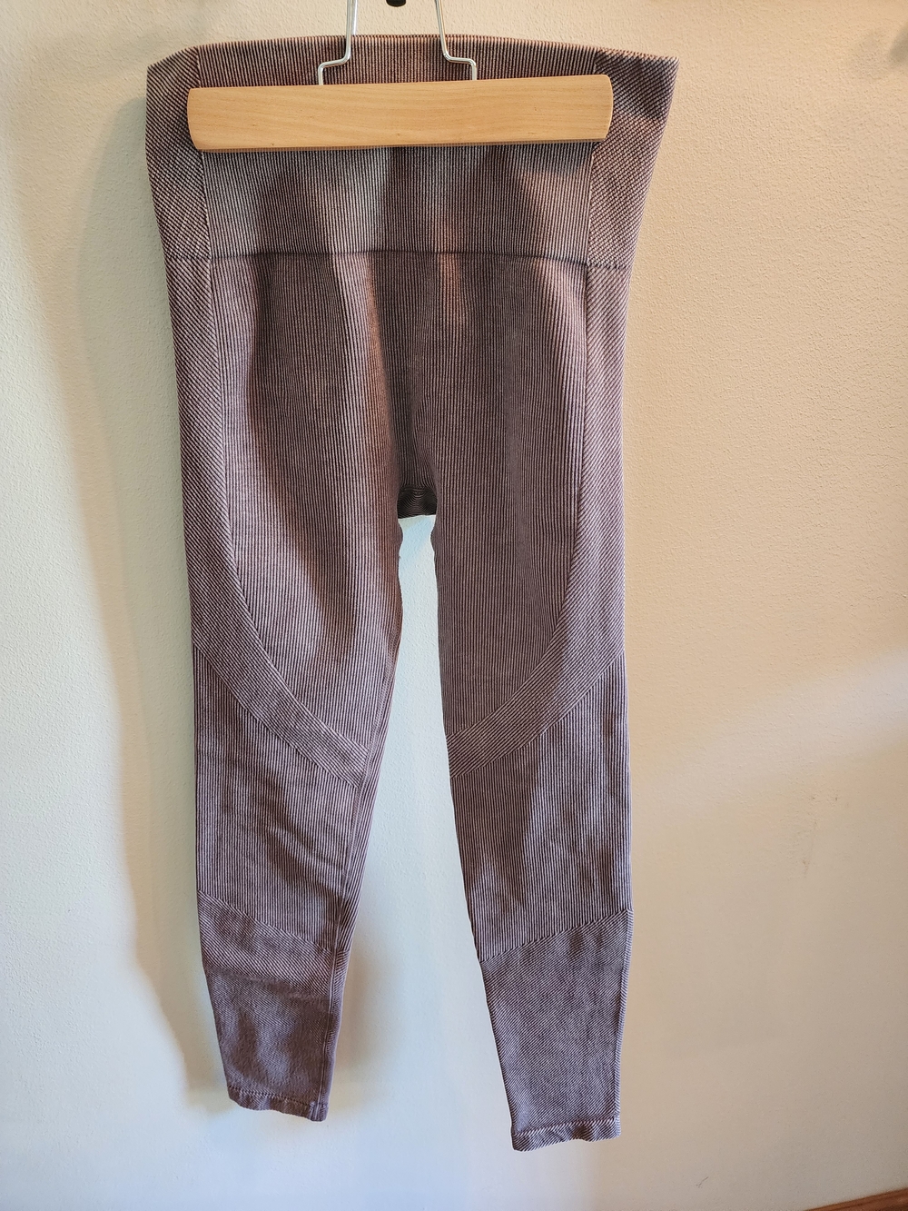 JoyLab Ribbed Seamless High-Waisted Leggings XS Mauve Brown